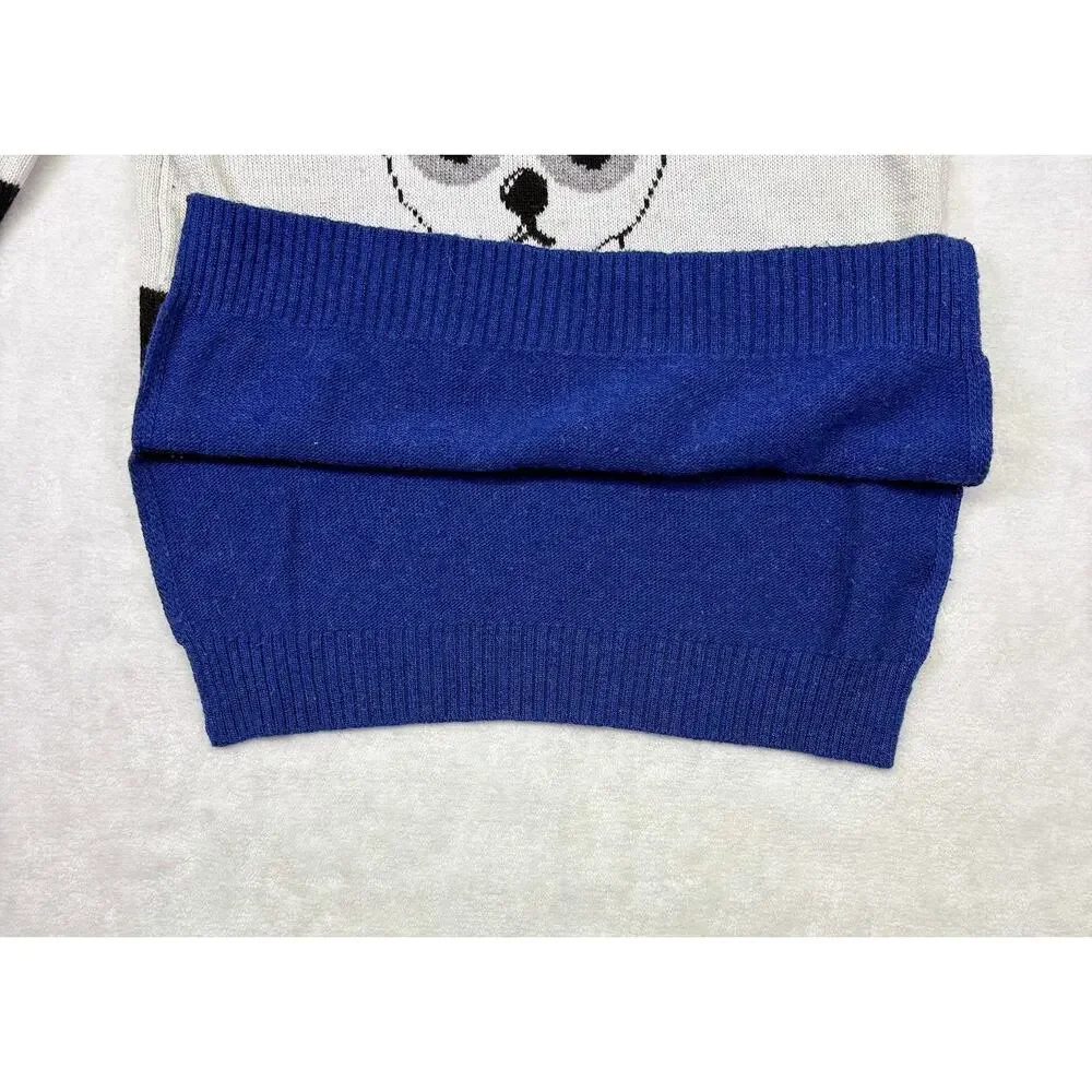 Cliché Couture Dog Sweater Colorblock Graphic Knit Chihuahua Bow Tie Sweater XS